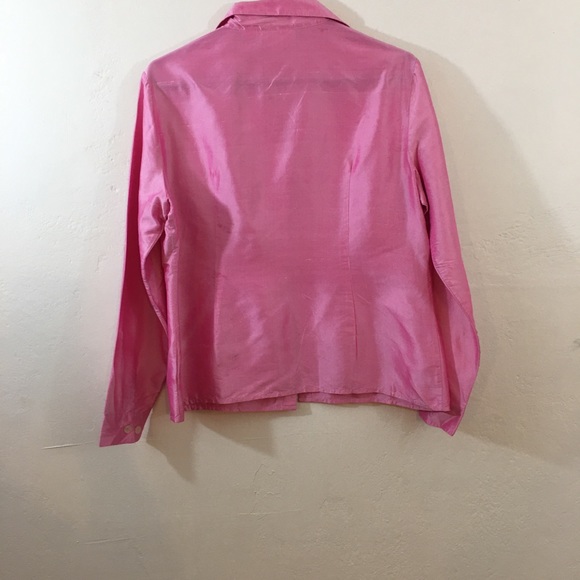 Worthington Women's Silk Pink Button Blouse Medium - Picture 5 of 6
